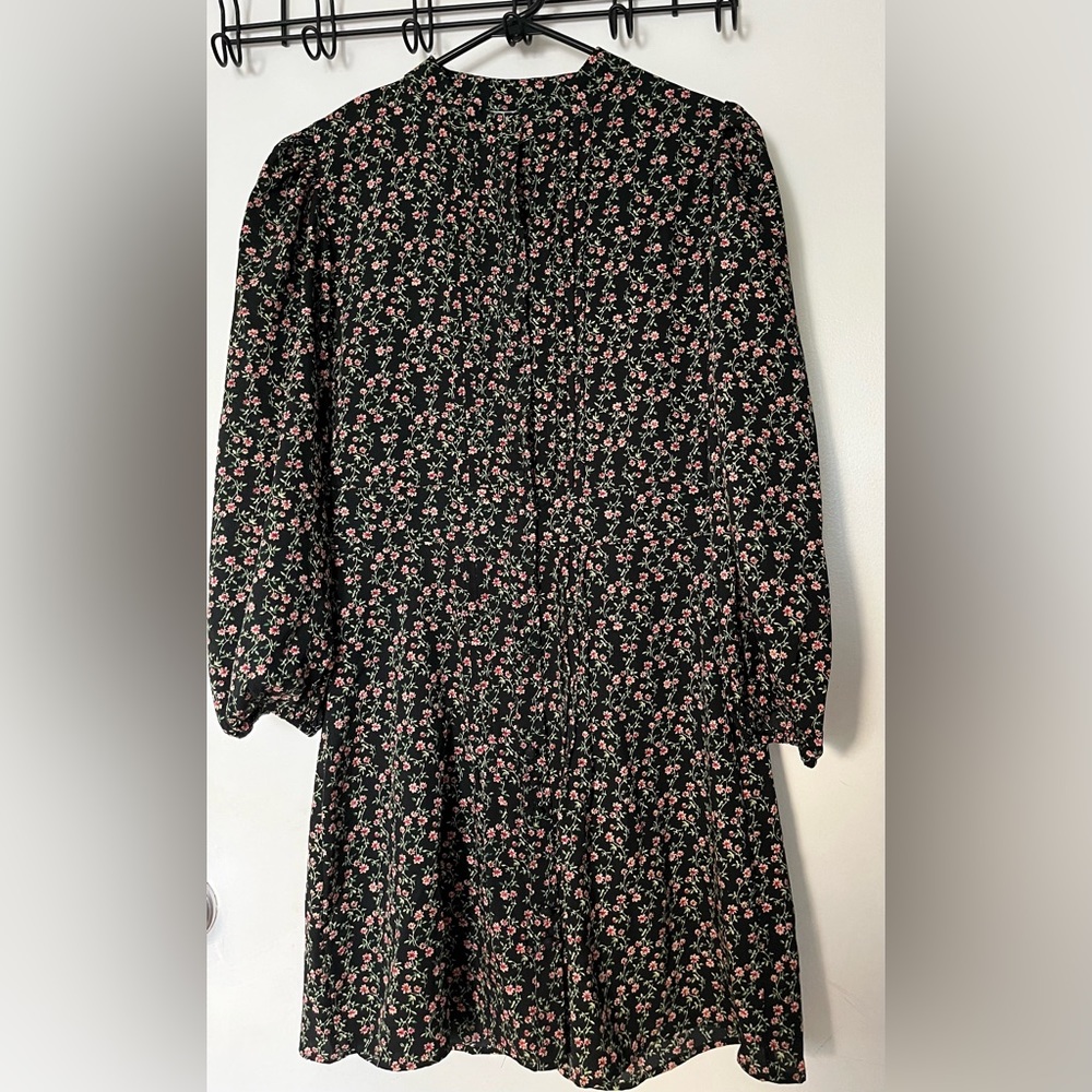 Top shop floral smocked crepe mini dress